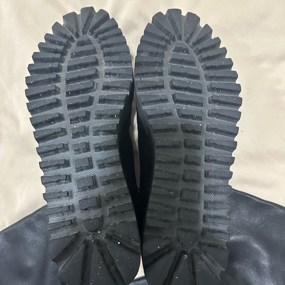 ALL BLACK brand over the knee leather wedge boots size 41 FREE PEOPLE - Picture 3 of 5